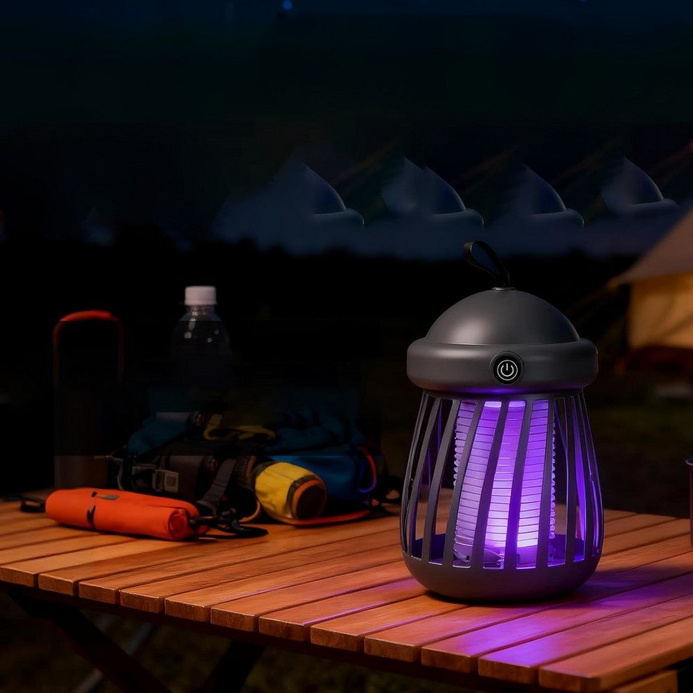 Bug Zapper Outdoor Indoor Mosquito Killer Trap Lamp with Light for Patio-Grey