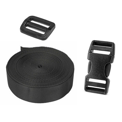 19Pcs Buckle and Strap Kit Nylon Strap with Triglide Clips for Backpack Dog Collar