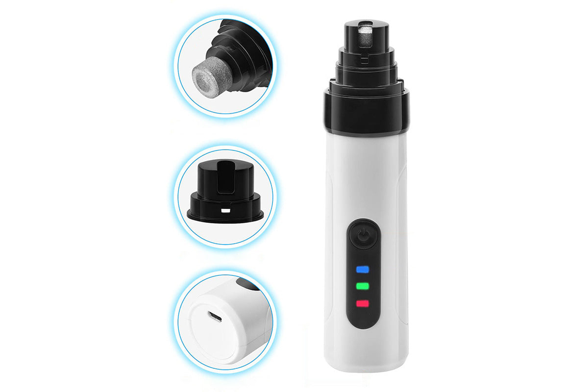 2Pcs Silent Pet Nail Grinder Dog Nail Trimmer Grooming Smoothing Tool