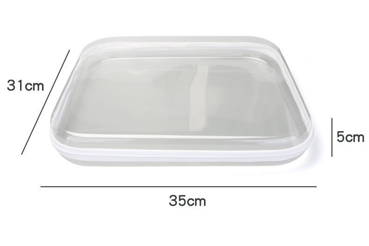 3Pcs Clear Hard Shell Zipper Case Waterproof Cosmetic Bag for Painting Brushes Toys