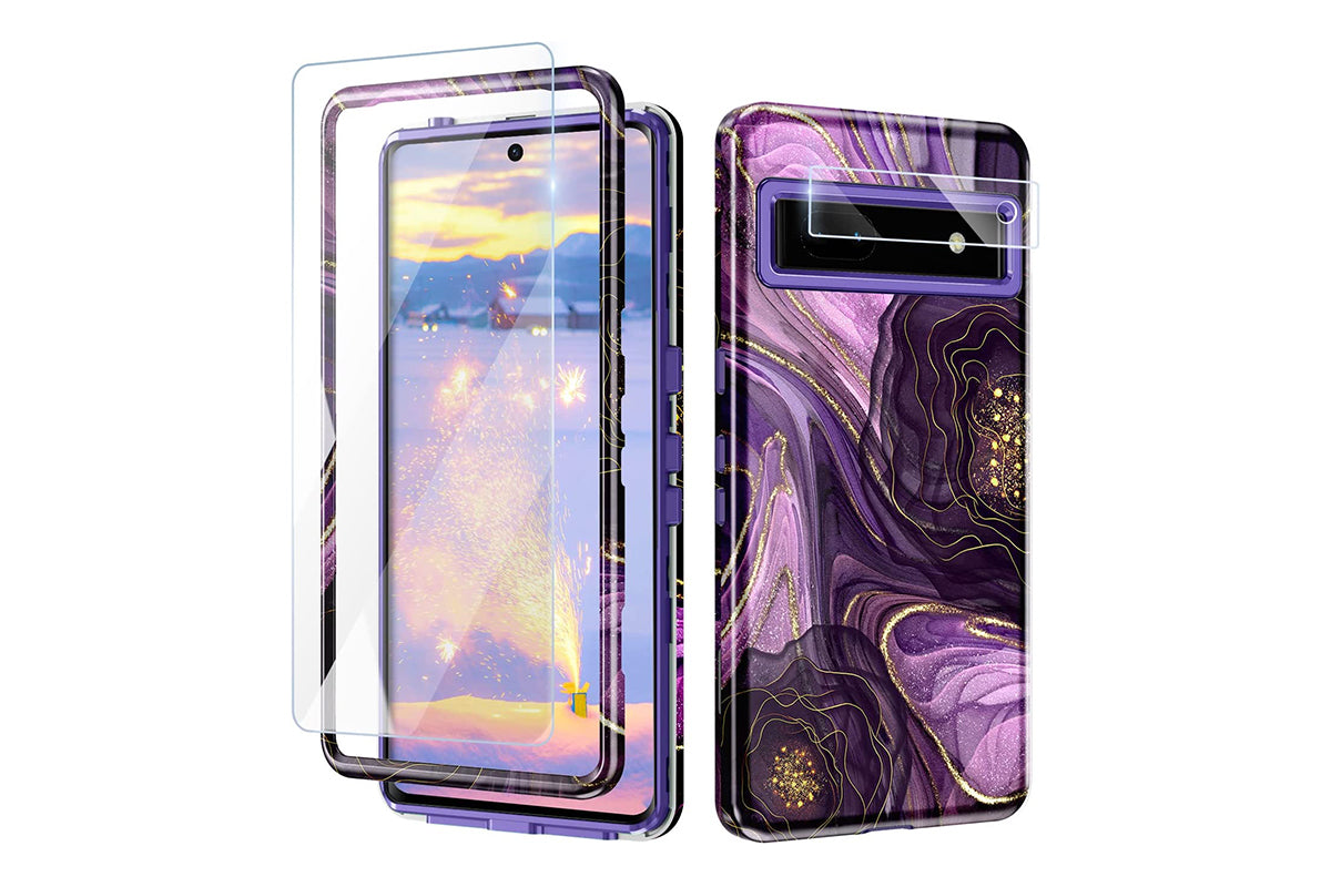 4Pcs Set Tempered Glass Screen Camera Lens Protectors Compatible with Google Pixel 6