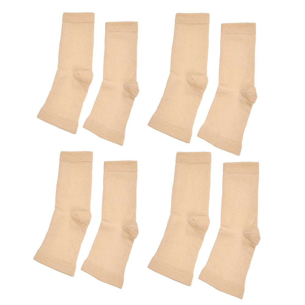 4 Pairs of Unisex Plantar Fasciitis Socks-Nude