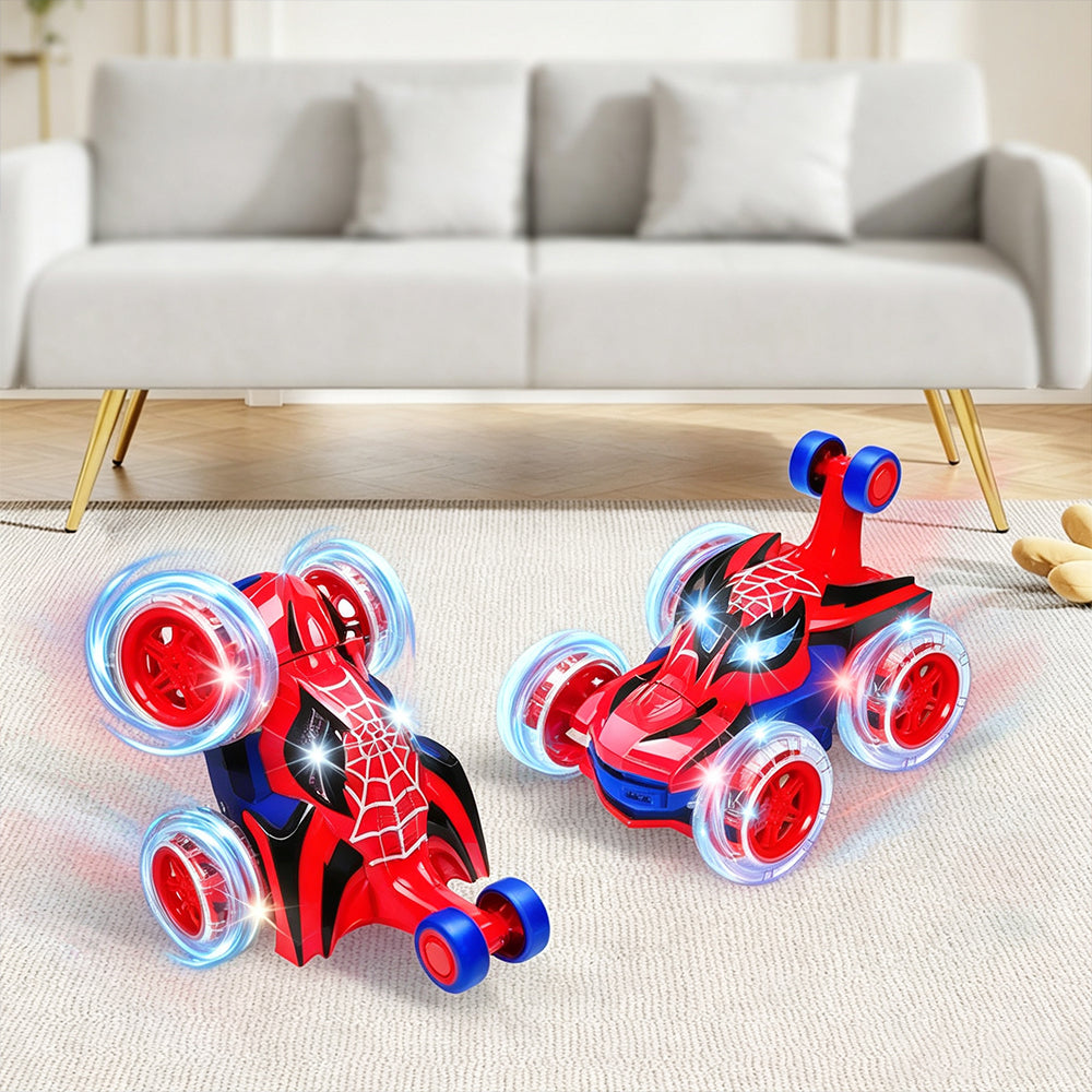 360 Degree Stunt RC Car with Lights Music Rollover Car - Red