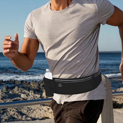 Unisex Waterproof Running Waist Pack Phone Belt -Black