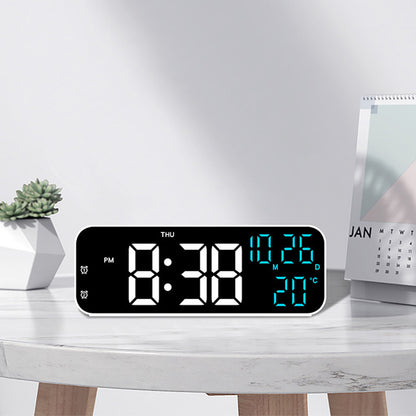 3-in-1 Digital Clocks with Temperature and Humidity Display for Bedroom-White