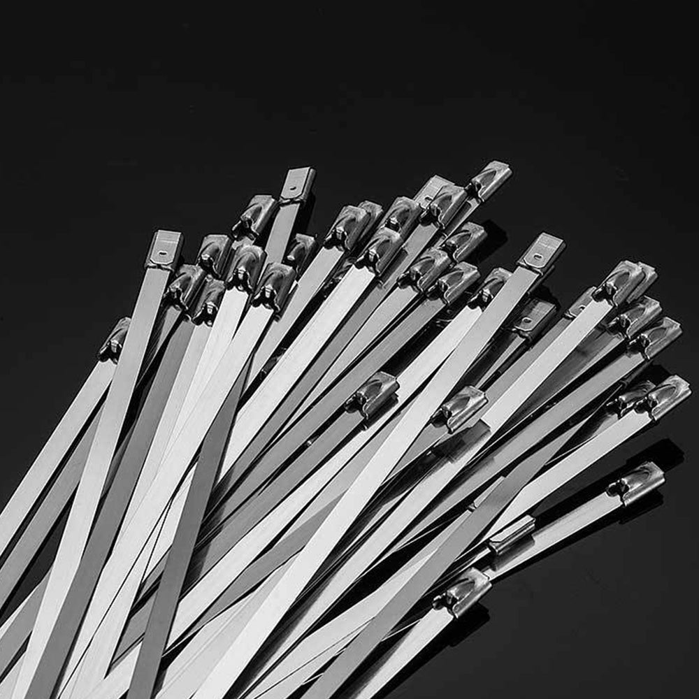 100 Piece 304 Stainless Steel Self-Locking Cable Ties 0.46 cm Wide 15cm