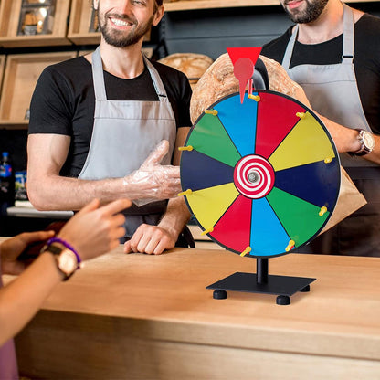 30CM Spinning Prize Wheel 10 Slots Tabletop Roulette Wheel with Stand
