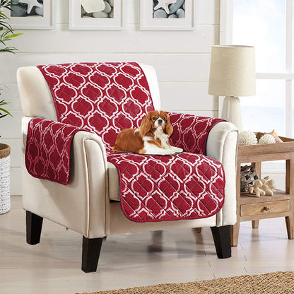 Recliner Cover Furniture Protector Soft and Comfortable Pet Sofa Cover -Wine red