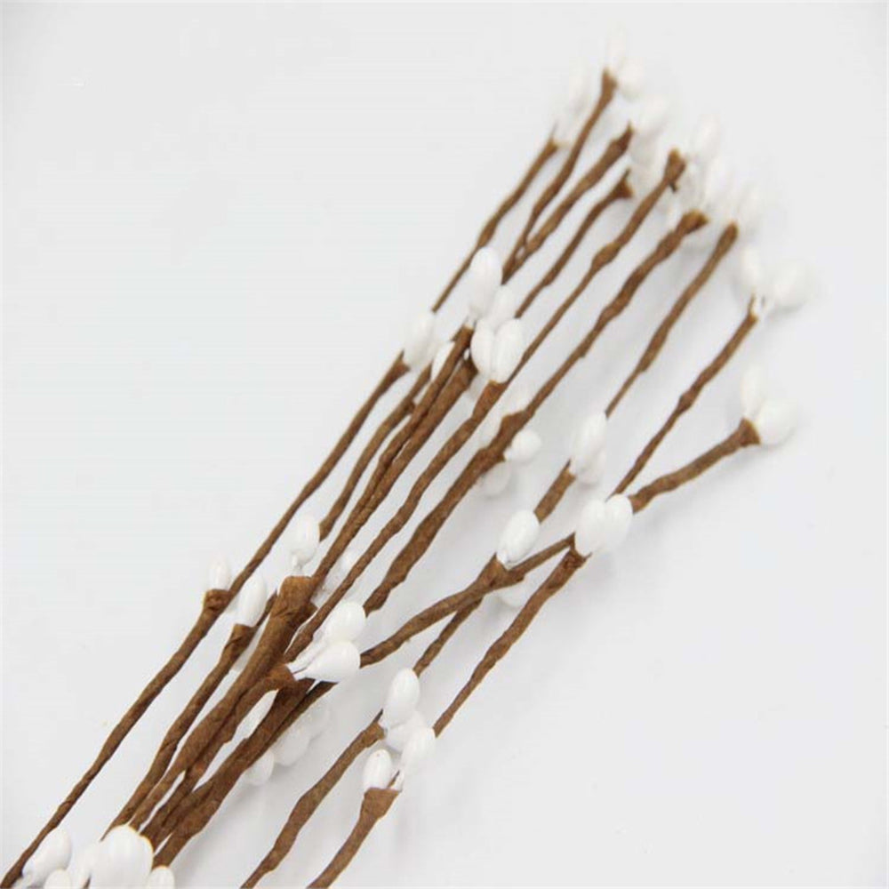 100 PCS Realistic Artificial Willow Stems -White
