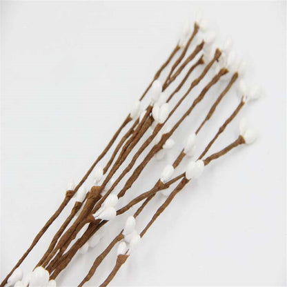 100 PCS Realistic Artificial Willow Stems -White