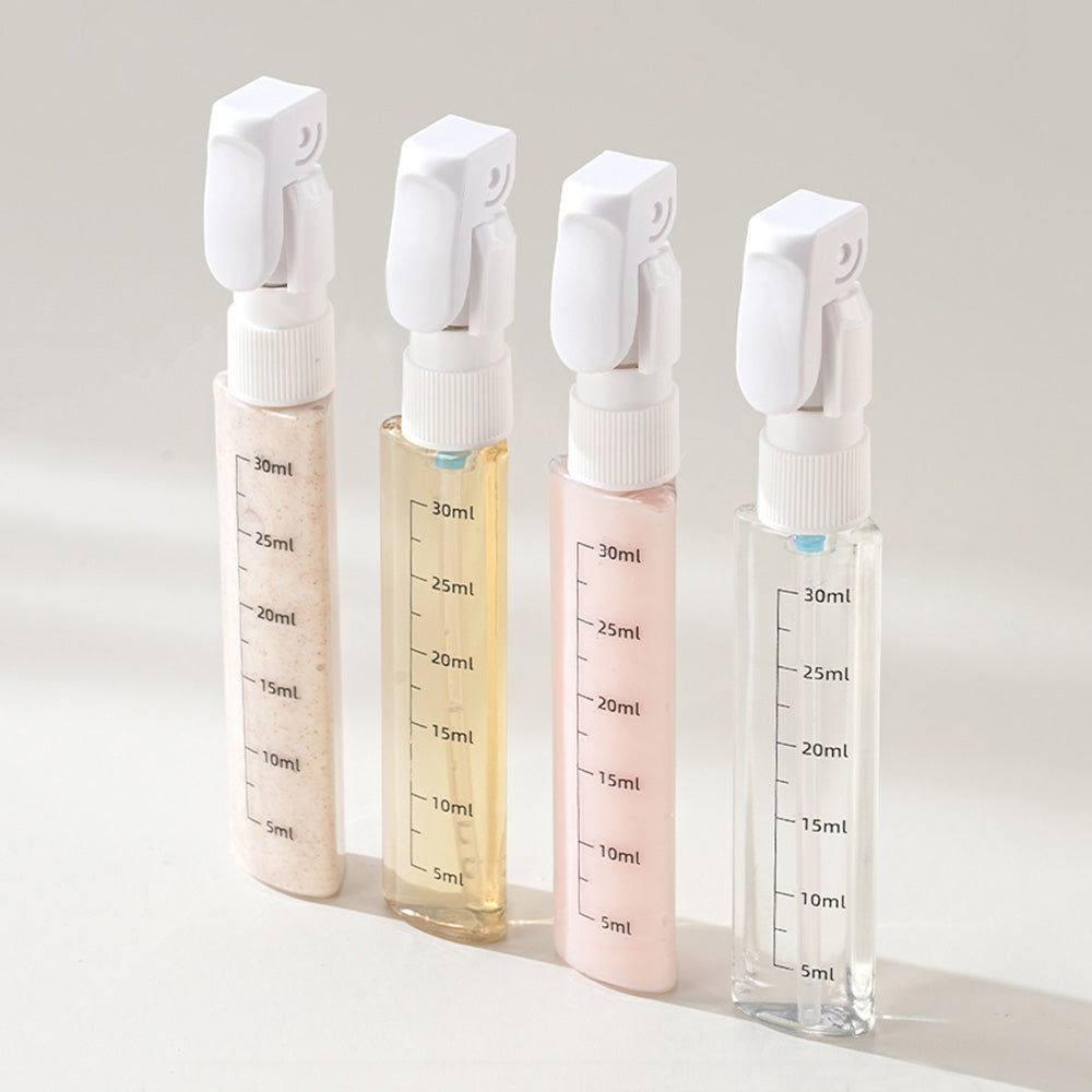 4 in 1 Travel Dispenser with 30ml Travel Bottles Travel Bottles for Shampoo Lotion-White