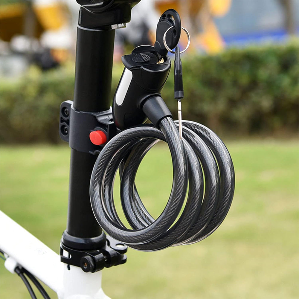 Anti-Theft Bike Cable Lock with 2pcs Keys for Bicycles E-Bikes