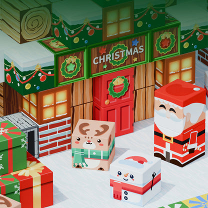 Magnetized Building Blocks for Kids Christmas Themed STEM Learning Cubes Style 1