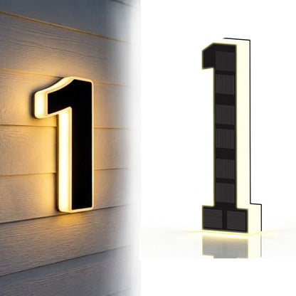 Solar Illuminated Address Sign with Light -Number 1