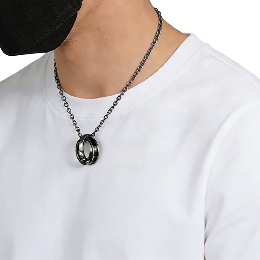 Eternal Love Interlocking Ring Couples Pendant Necklace His and Hers
