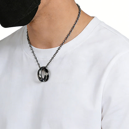 Eternal Love Interlocking Ring Couples Pendant Necklace His and Hers