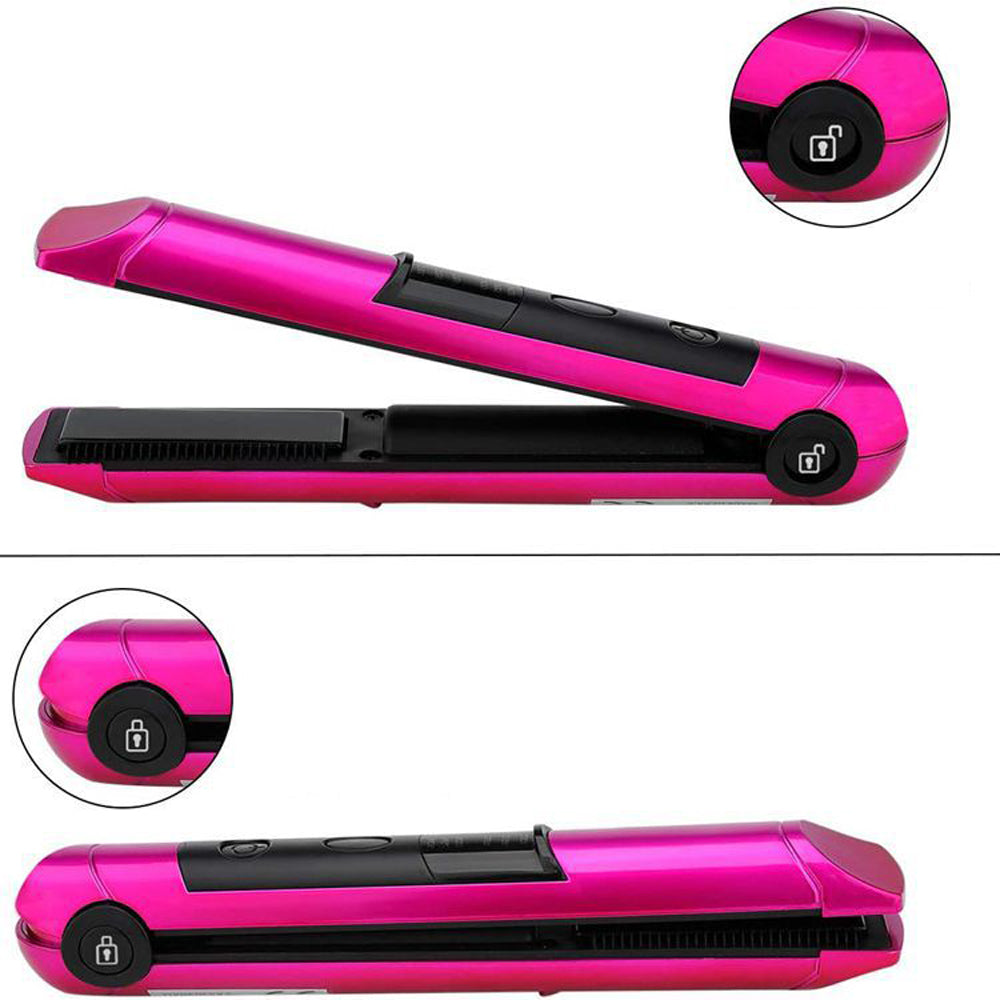2 in 1 Portable Cordless Hair Straightener and Curling Iron