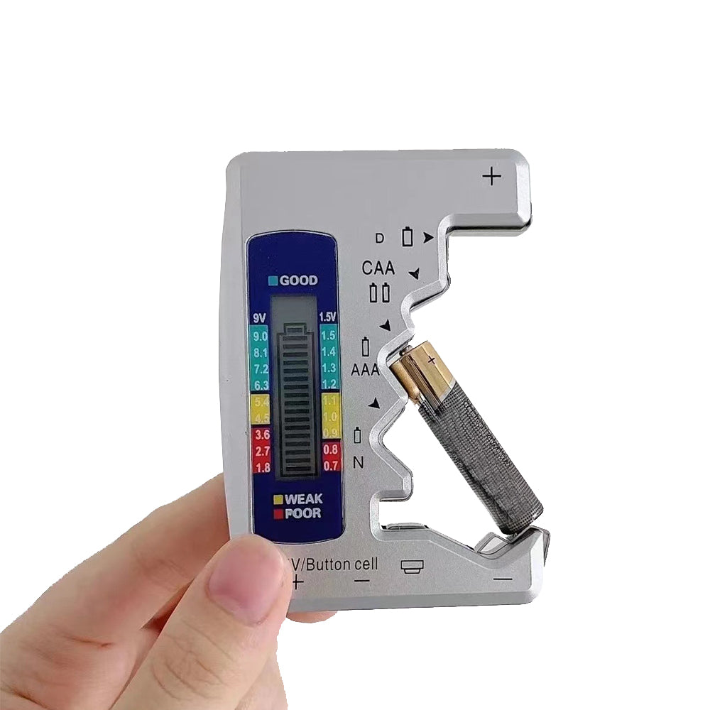 Universal LCD Dispay Battery Checker Digital Battery Tester for C/D/N/AA/AAA/9V/1.55V Button Cell Silver