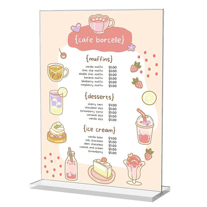 3Pcs Acrylic Sign Holder Clear Menu Stand Vertical Flyer Display for Restaurants