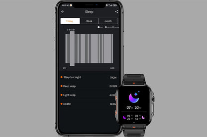 Military Smart Watch 1.95-Inch Fitness Tracker with Heart Rate Sleep Monitor 100 Sports Modes Activity Tracker-Black