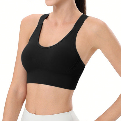 Women Adjustable Sports Bra Wide Strap Design for Running and Gym Fitness-Black