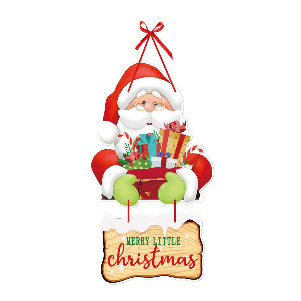 6Pcs Christmas Hanging Door Sign Welcome Sign for Front Door Xmas Party Decorations