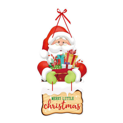 6Pcs Christmas Hanging Door Sign Welcome Sign for Front Door Xmas Party Decorations