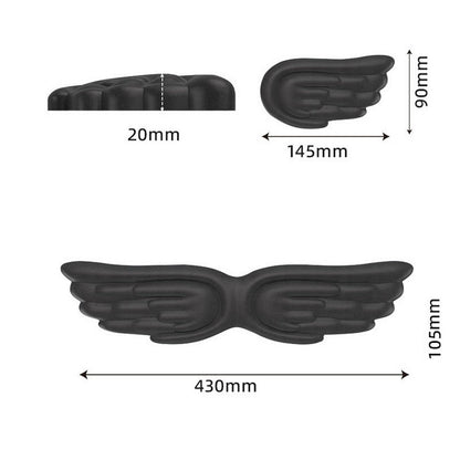 Angel Wing Wrist Rest for Keyboard and Mouse Memory Foam Gaming Wrist Rest-Black