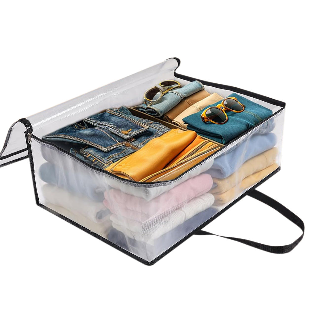 6 Pack Thick Clear Storage Bags with Zipper for Clothes Bedding
