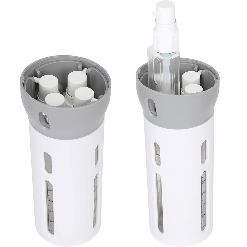 4-In-1 Travel Dispenser Bottle Set for Shampoo Lotion-Grey