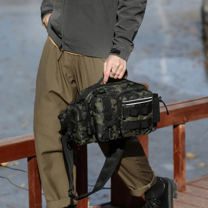 Fishing Tackle Storage Bag Fish Lures Bag Single Shoulder Crossbody Tactical Waist Pack Camouflage
