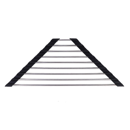 Triangle Dish Drying Rack Roll-Up Over-The-Sink Drainer Organizer for Sink Corners Black