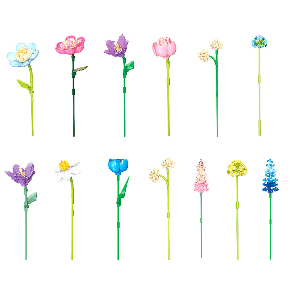 888PCS Botanical Collection Building Block Toy â€?Flower Bouquet Construction Set