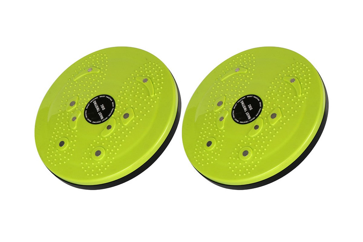 2pcs Waist Plate Torsion Board Foot Massage Disc Balance Exercise Twister-Green