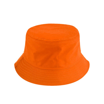 Unisex Bucket Hat Cotton Outdoor Beach Sun Cap Orange