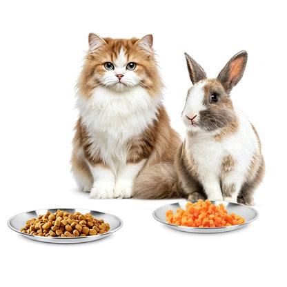 4Piece Stainless Steel Pet Bowls -Silver