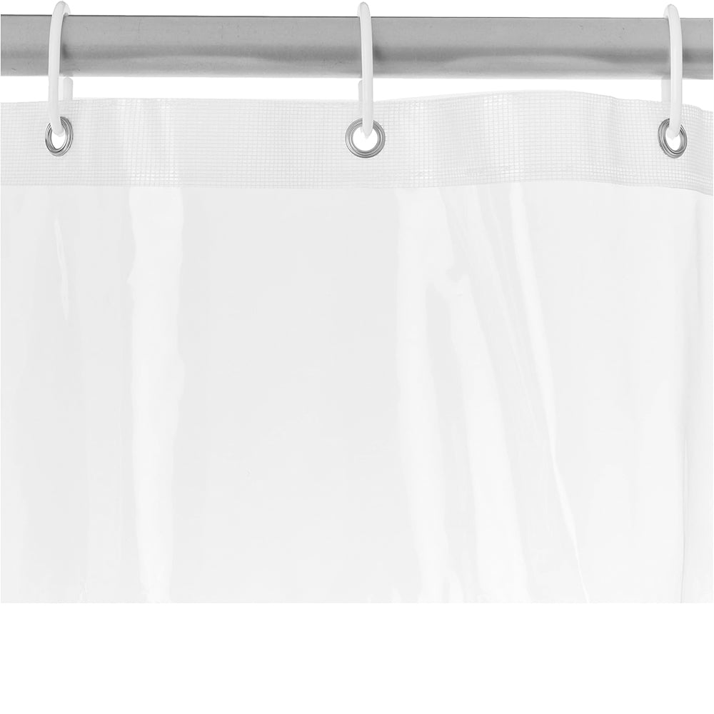 PEVA Waterproof Shower Curtain with 9 Mesh Pockets
