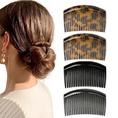 4 Large French Side Hair Combs with 23 Teeth for Twist Braid Styling