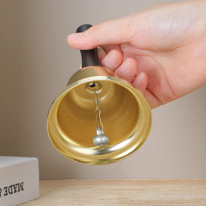 Metal Hand Bell Dinner Bell for Home School-Gold