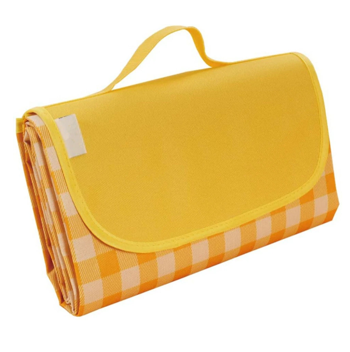 Oxford Picnic Blanket Roll Up Portable Camping Mat - Yellow Plaid