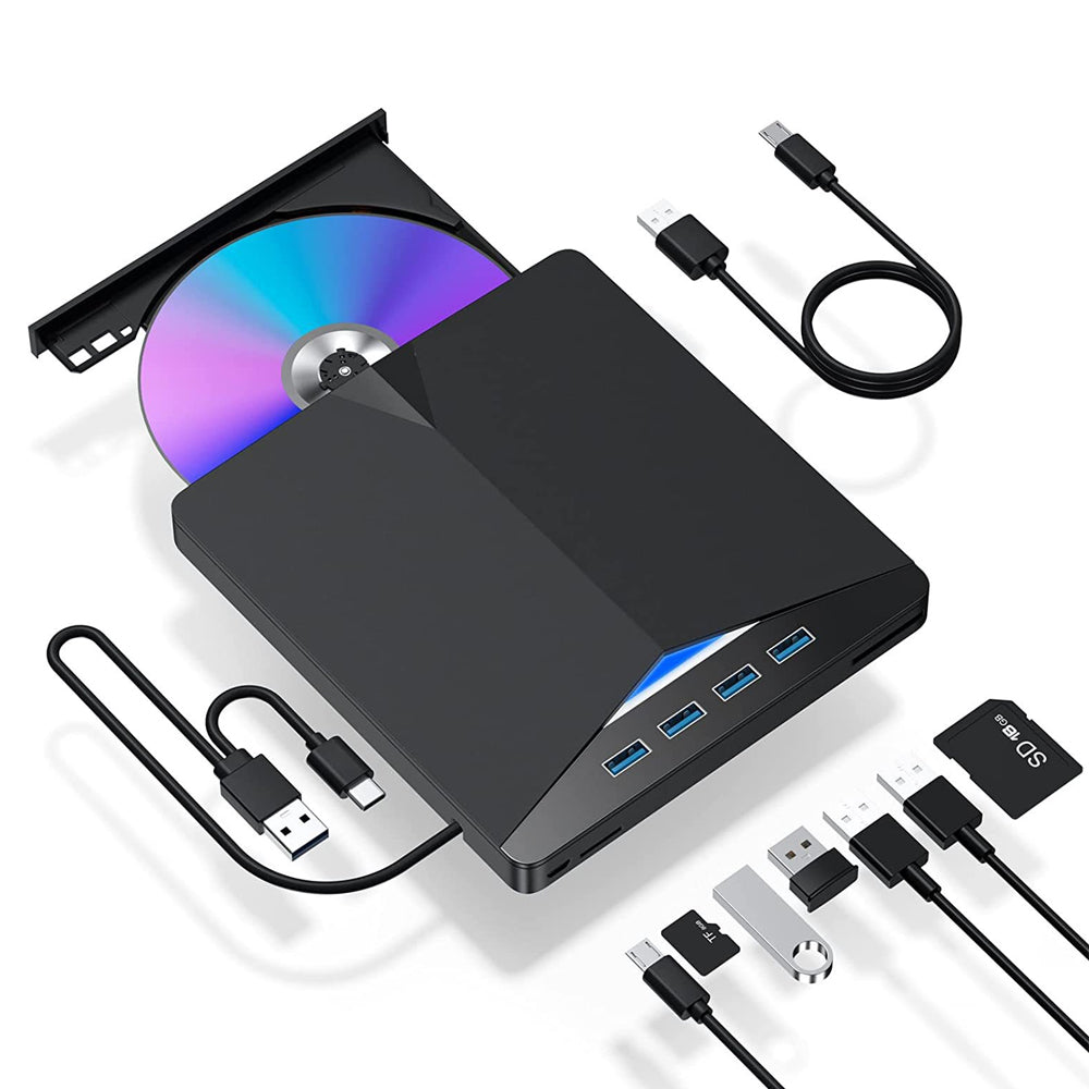 External CD/DVD Drive USB 3.0 Type-C Portable Slim Burner Writer