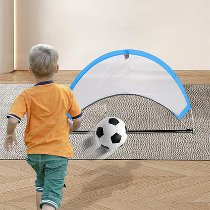Portable Pop-Up Soccer Goal Set with 3 Ground Pegs and Carry Storage Bag Blue