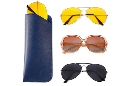 6Pcs Leather Soft Glasses Cases Sunglasses Reading Glasses Case