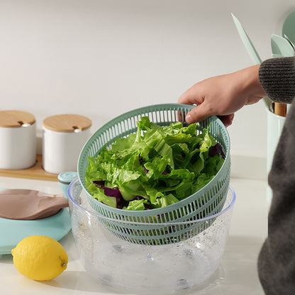 4L Manual Salad Spinne 2 Layer Removable Lettuce Spinner