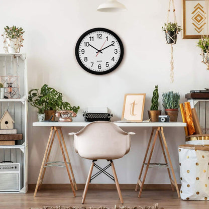 10-Inch Wall Clock Modern Battery Operated Silent Non-Ticking Clock for Home and Office