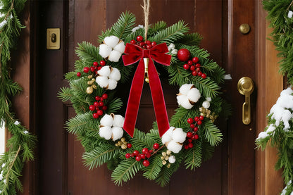 12Pcs Velvet Ribbon Bows for Christmas Tree Vintage Rustic Craft Bows-Wine Red