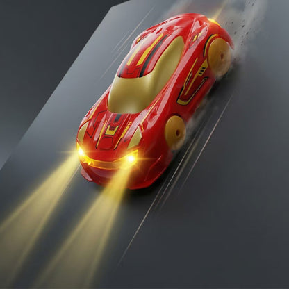 2.4G Dual-Sided Wall Climbing Remote Control Stunt Car with LED Lights - Yellow
