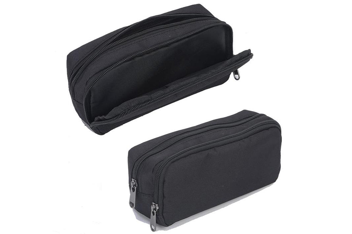 Large Capacity Pencil Case Pen Bag Organizer School Office Cosmetic Stationery Storage -Black