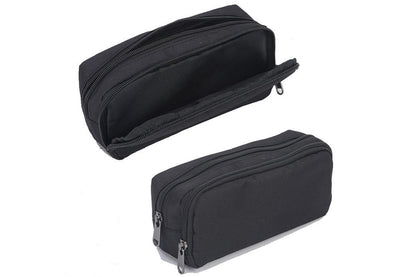 Large Capacity Pencil Case Pen Bag Organizer School Office Cosmetic Stationery Storage -Black