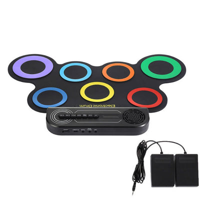 Electric Drum Set Kids Drum Pad and Sticks Portable Roll Up Drums Practice Pad